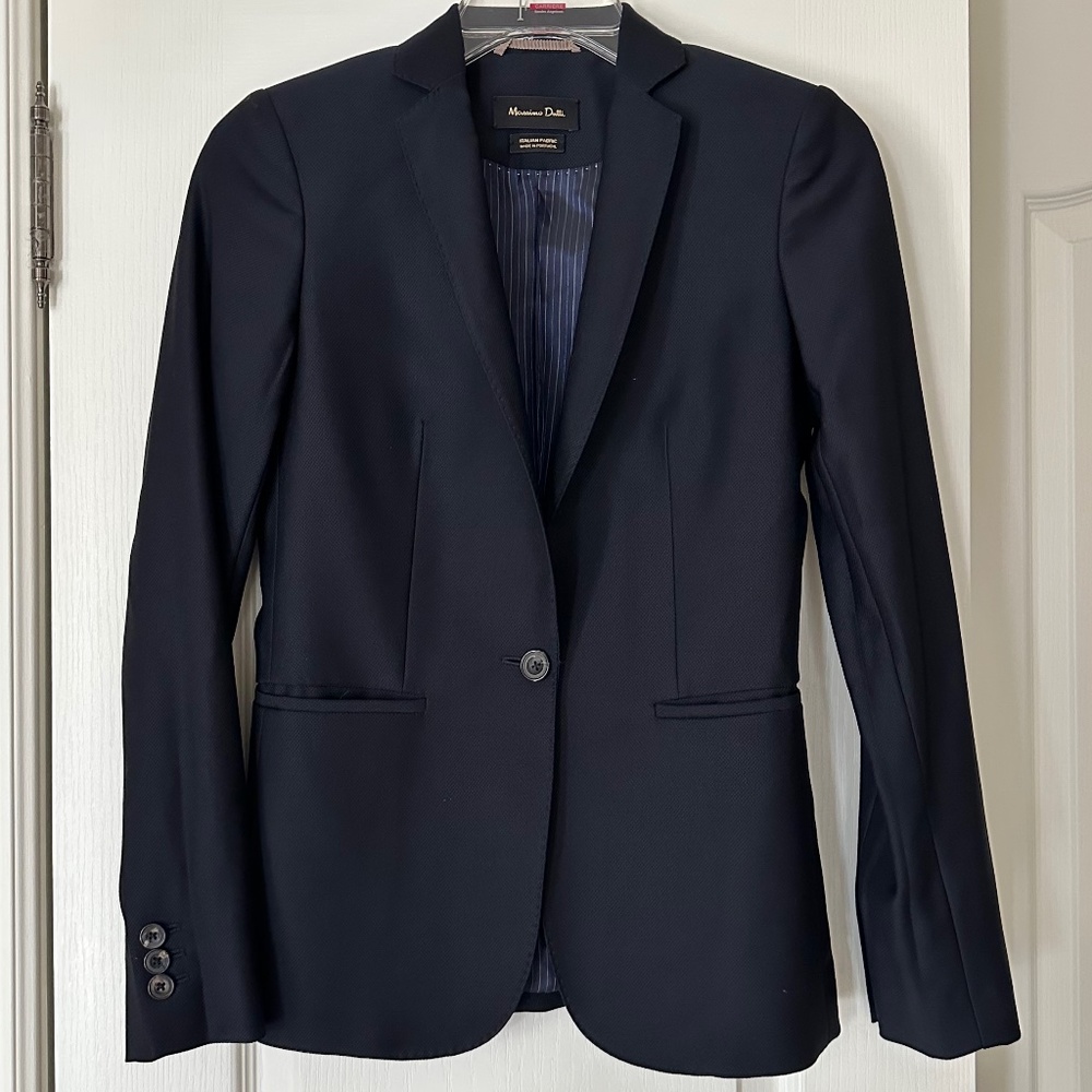 Massimo Dutti Navy Blazer, Size 34 (2) or XS